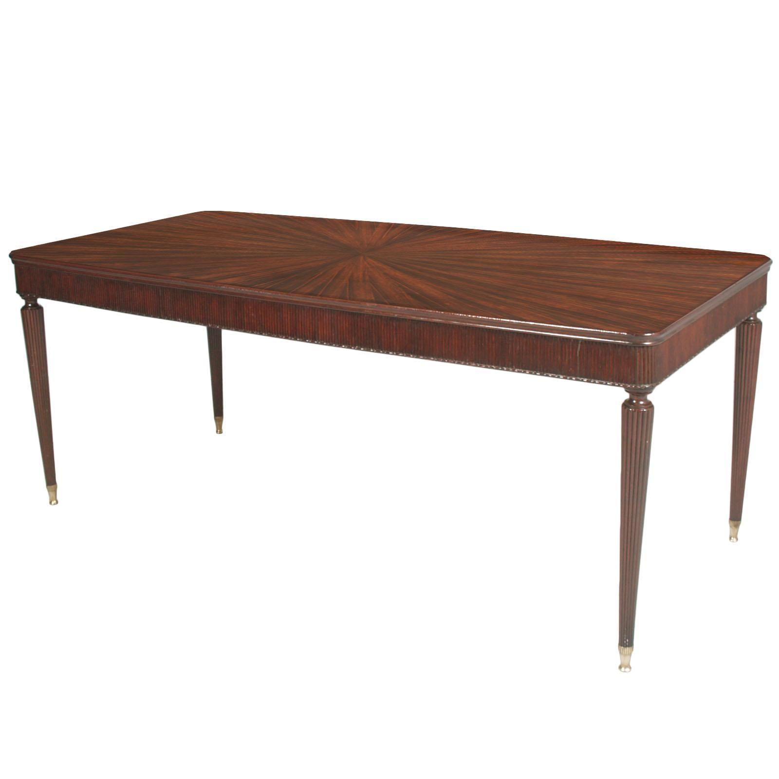 Italy Mid Century Modern Dinner Table With Six Chairs By Paolo Buffa In Mahogany, Cantù photo Furniture