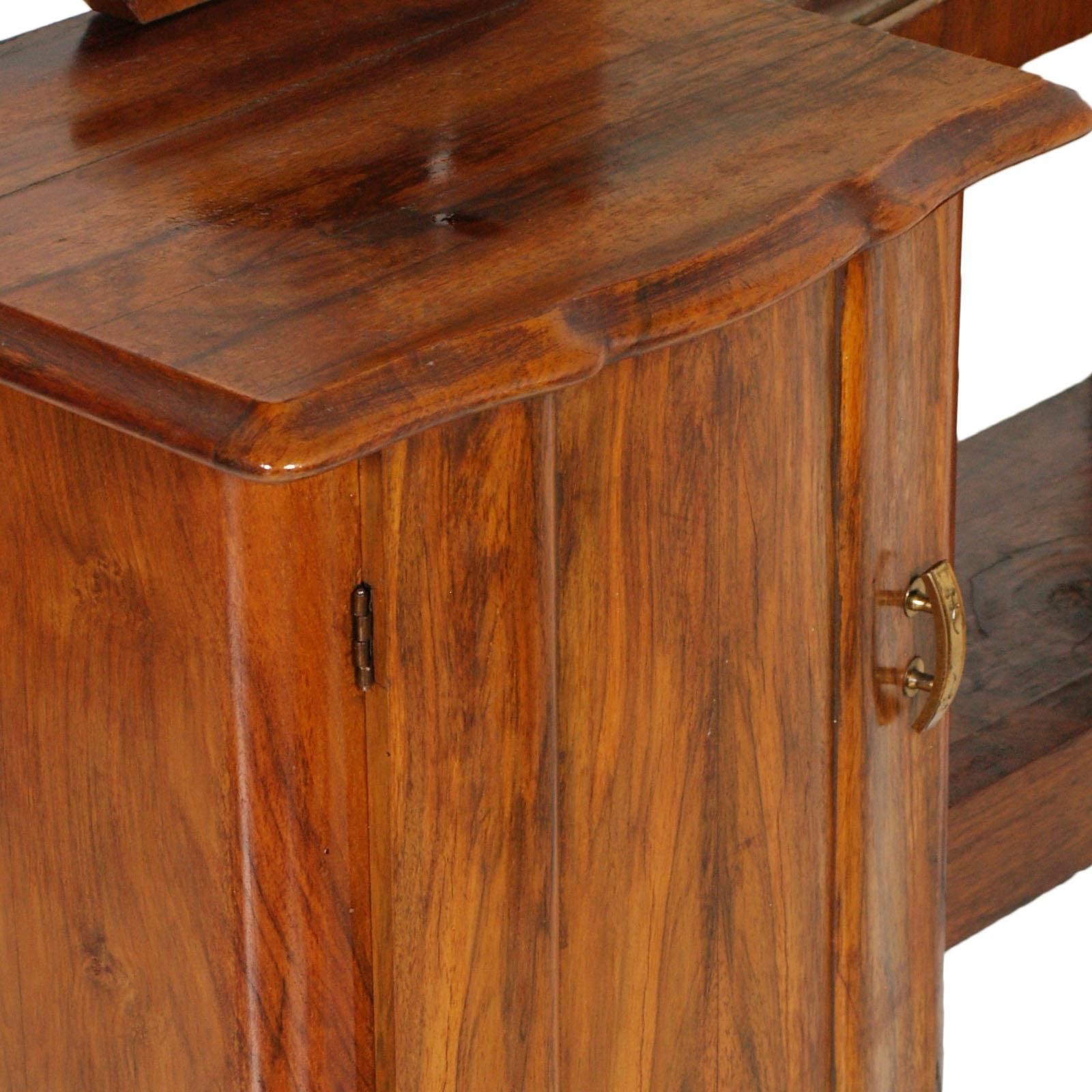 1910s Antique Vanity Art Nouveau With Original Beveled Mirror In Walnut And Burl photo 3881.2