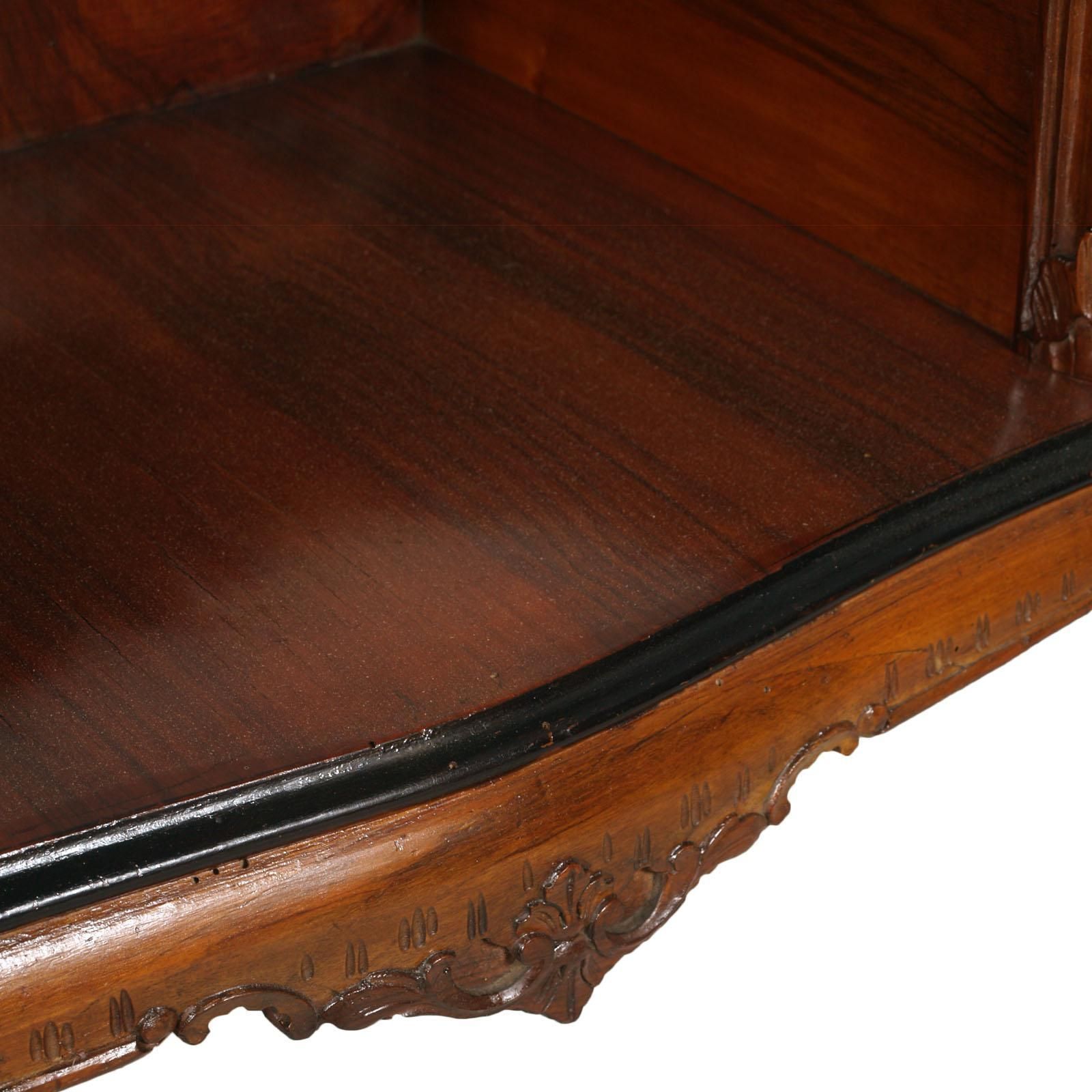 1920s Antique Vanity Baroque Venetian, Beveled Mirror, Hand Carved Walnut & Burl photo vintage