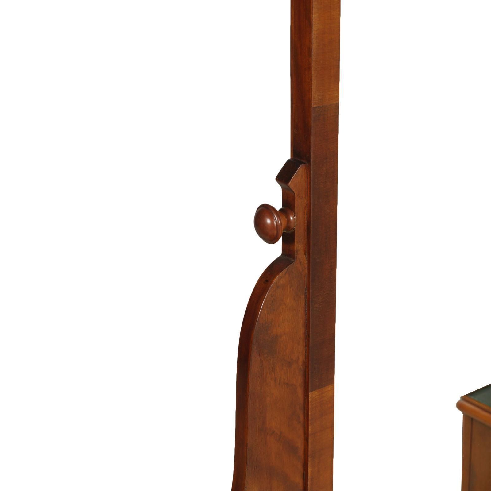 Italian 1920s Art Deco Vanity Cabinet Console With Mirror In Walnut, Glass Tops photo for sale