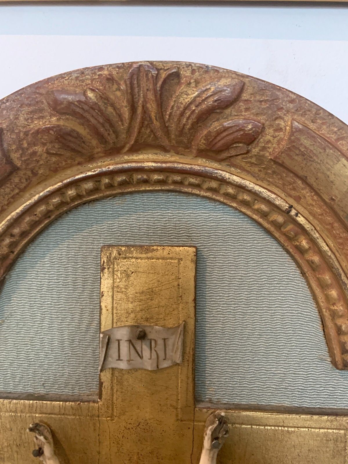 photo furniture Crucifix On A Wooden Frame And Gilded Stucco Object Of Worship 19th Century