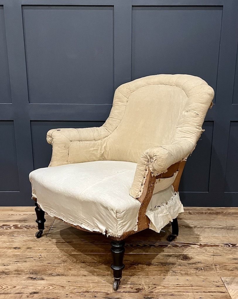 A Rare Pair Of Antique French Crapaud Armchairs photo furniture