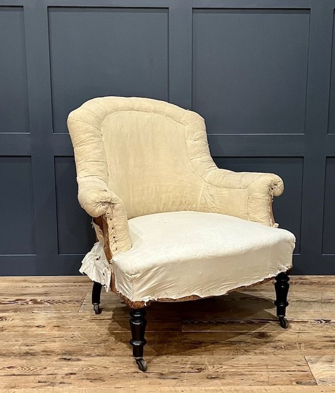 A Rare Pair Of Antique French Crapaud Armchairs photo vintage