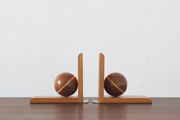 Art Deco Wooden Bookends From Nassauer Kunstgewerbe, 1930s, Set Of 2