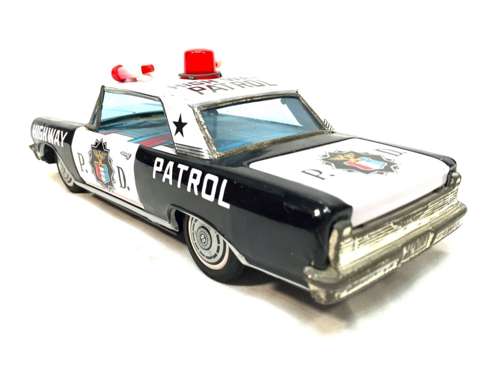 Vintage Toy   Bandai Tin Highway Patrol Car With Box / Made In Japan / 1960s photo 99.0