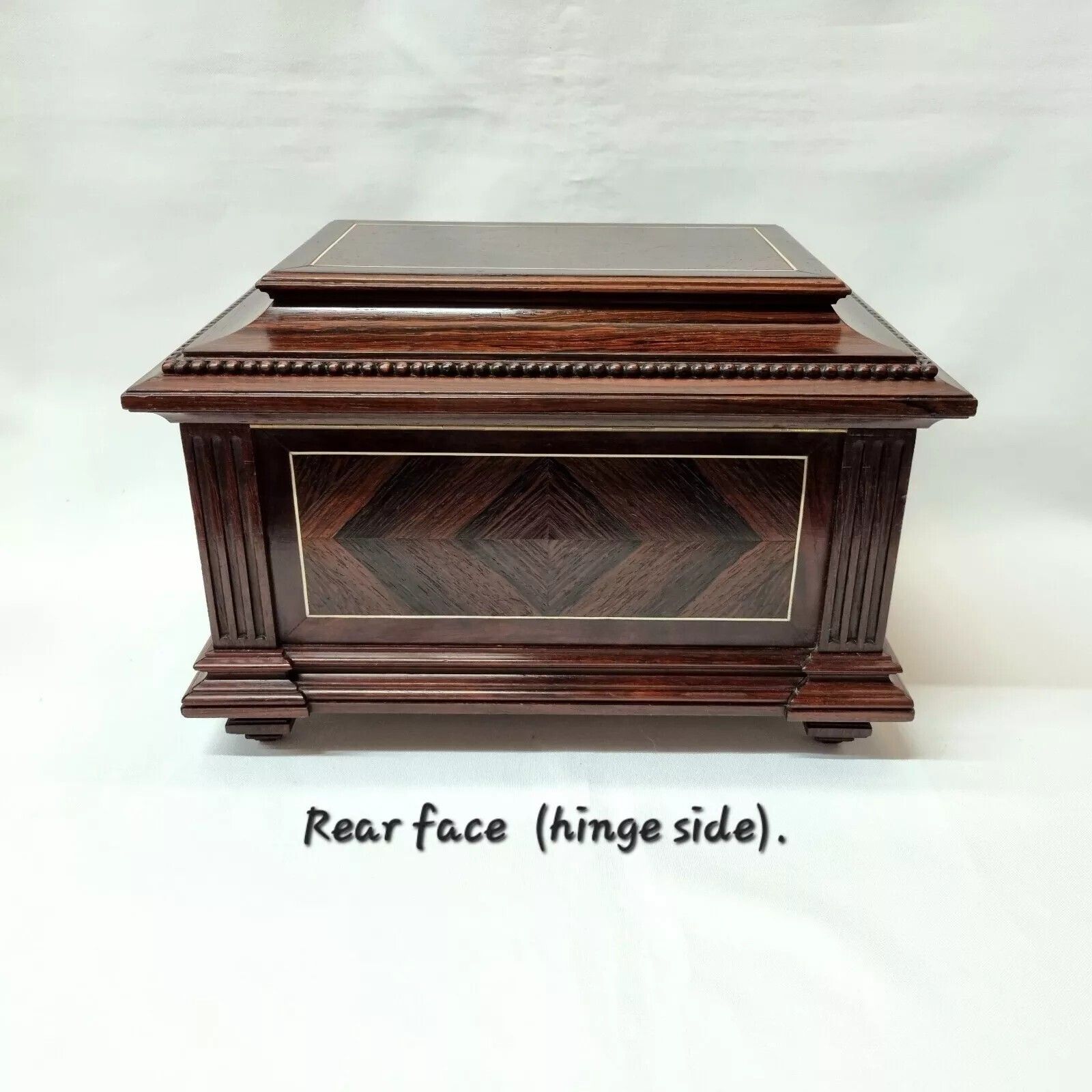 photo buy A Beautiful Antique Rosewood Jewellery / Trinket Box Of Exceptional Quality In Lovely Original Condition With Key.