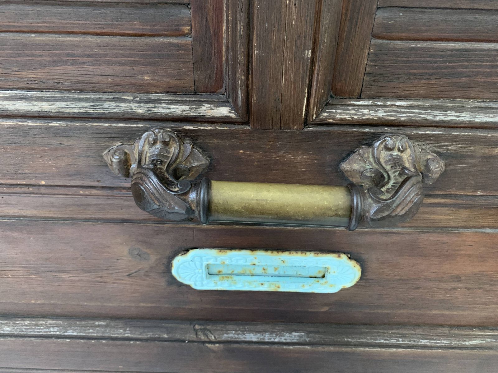 Art Deco Style Entrance Door In Solid Wood, 20th Century photo vinterior