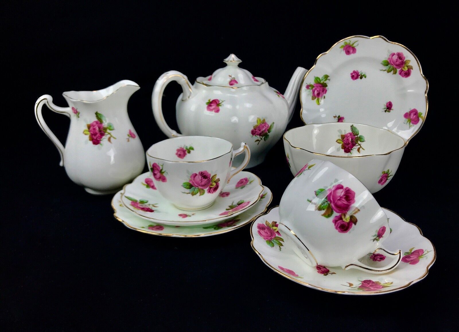 Victorian China Tea Set By Waring And Gillow London / Rose Bud / Tea Pot Rare photo vinterior