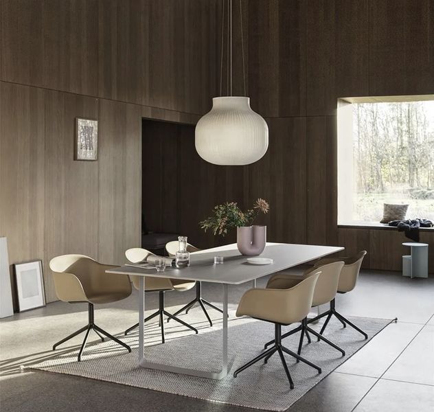 Set Of 4 Muuto Fiber Armchair Swivel Base Ochre Chair photo furniture