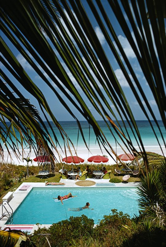 Slim Aarons 'Blissful Bahamas' Framed White