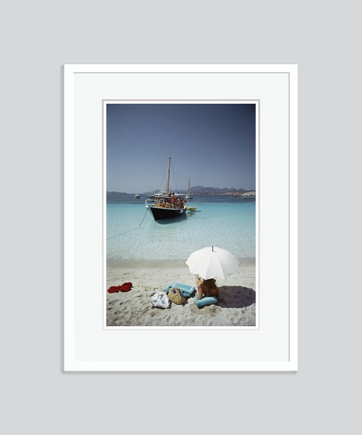 Slim Aarons 'Waiting In The Shade' Framed White photo furniture