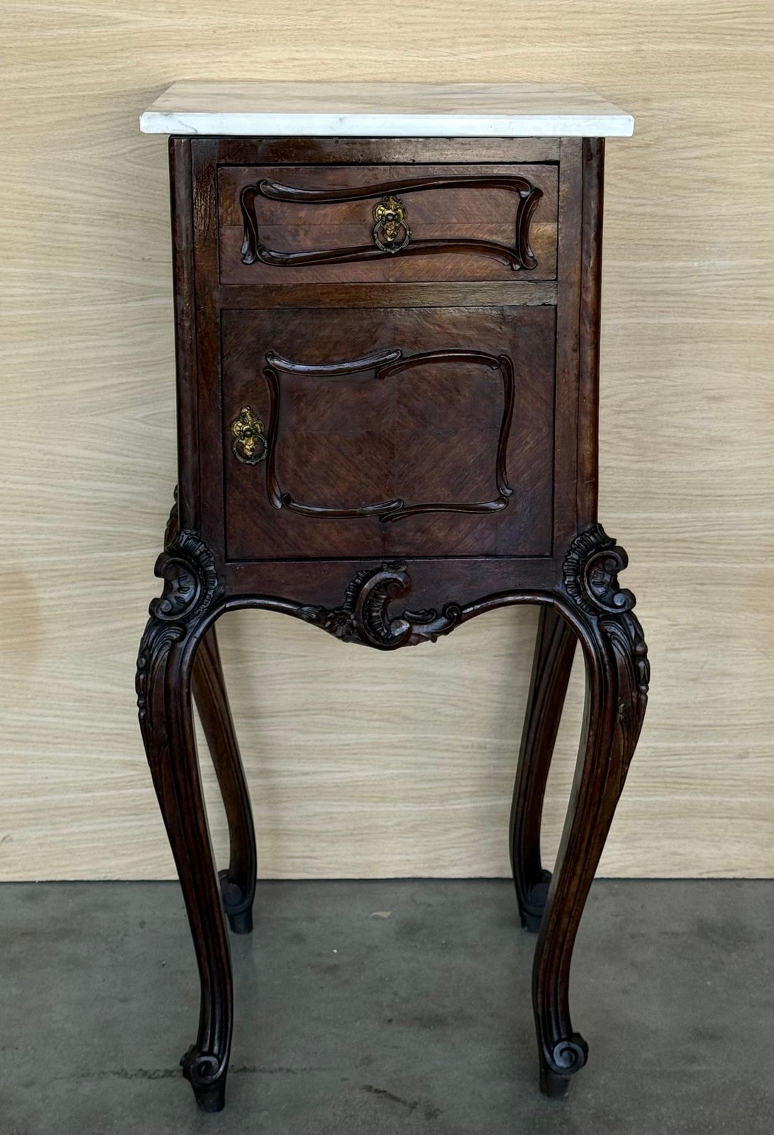 Antique French Mahogany Night Stands  Or Bedside Tables With Marble Top , 1900 photo furniture