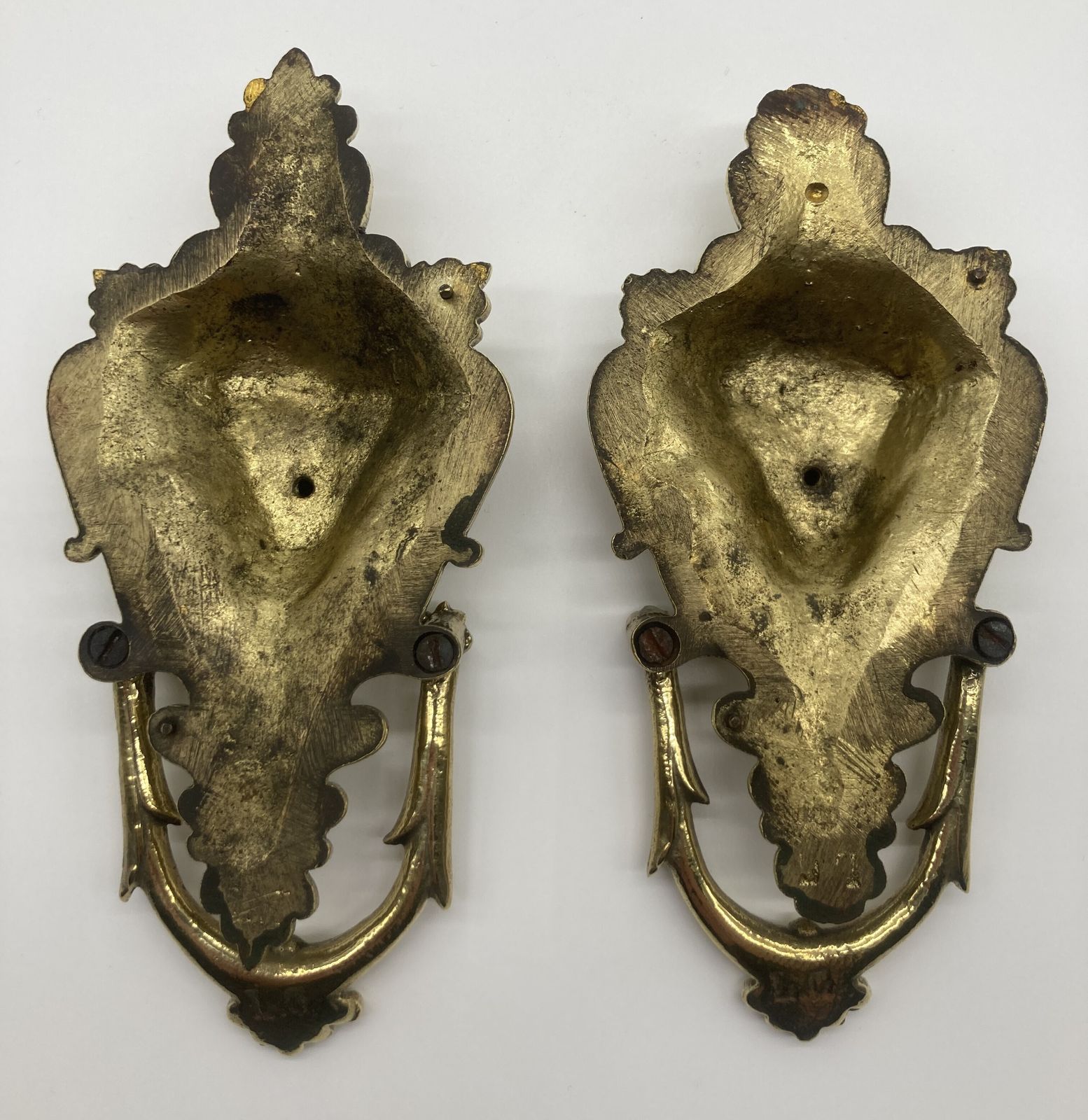 A Pair Of 19th Century Neo   Classical Style Brass Pulls photo 375.0