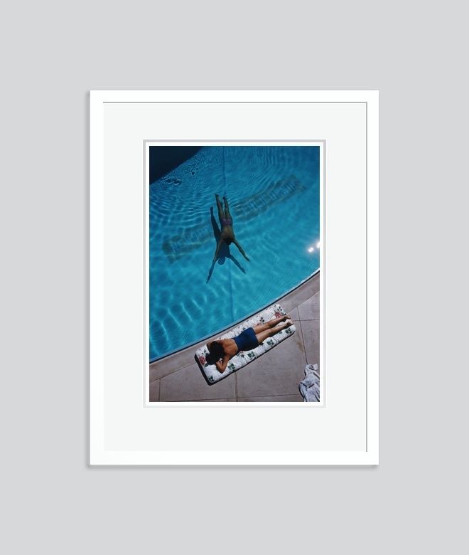 Slim Aarons 'Swimmer And Sunbather' Framed White photo furniture
