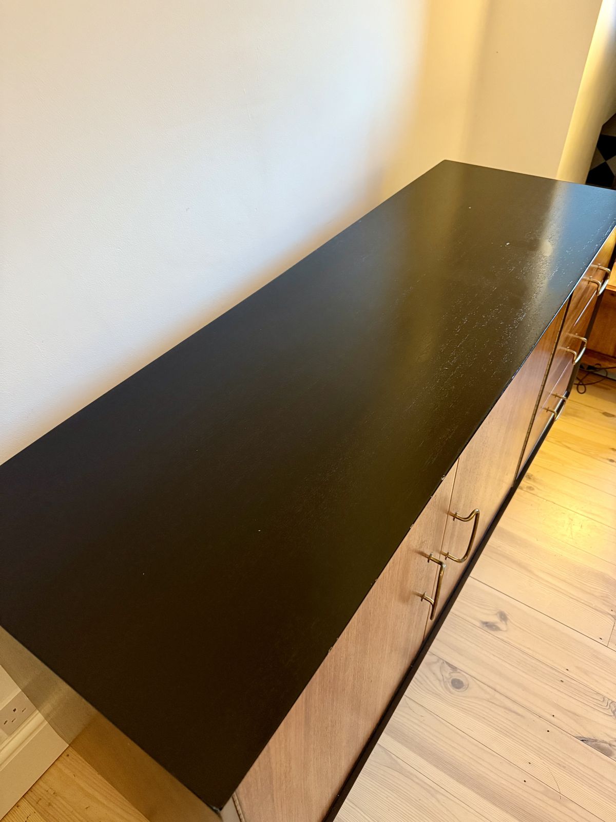 Indian Rosewood, Black And Brass Sideboard photo 529.0