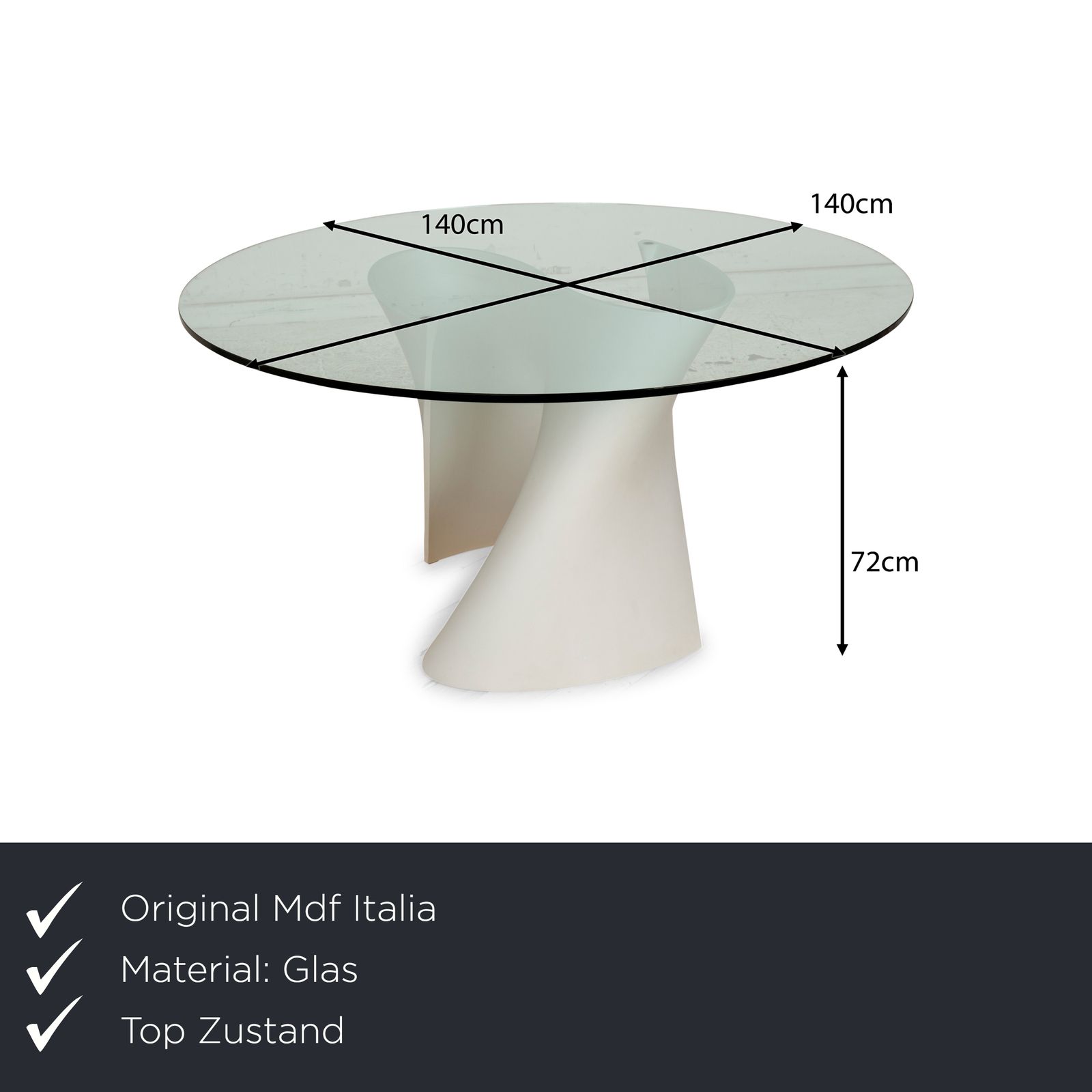 Mdf Italia S Tavle Glass Dining Table White Cream photo furniture