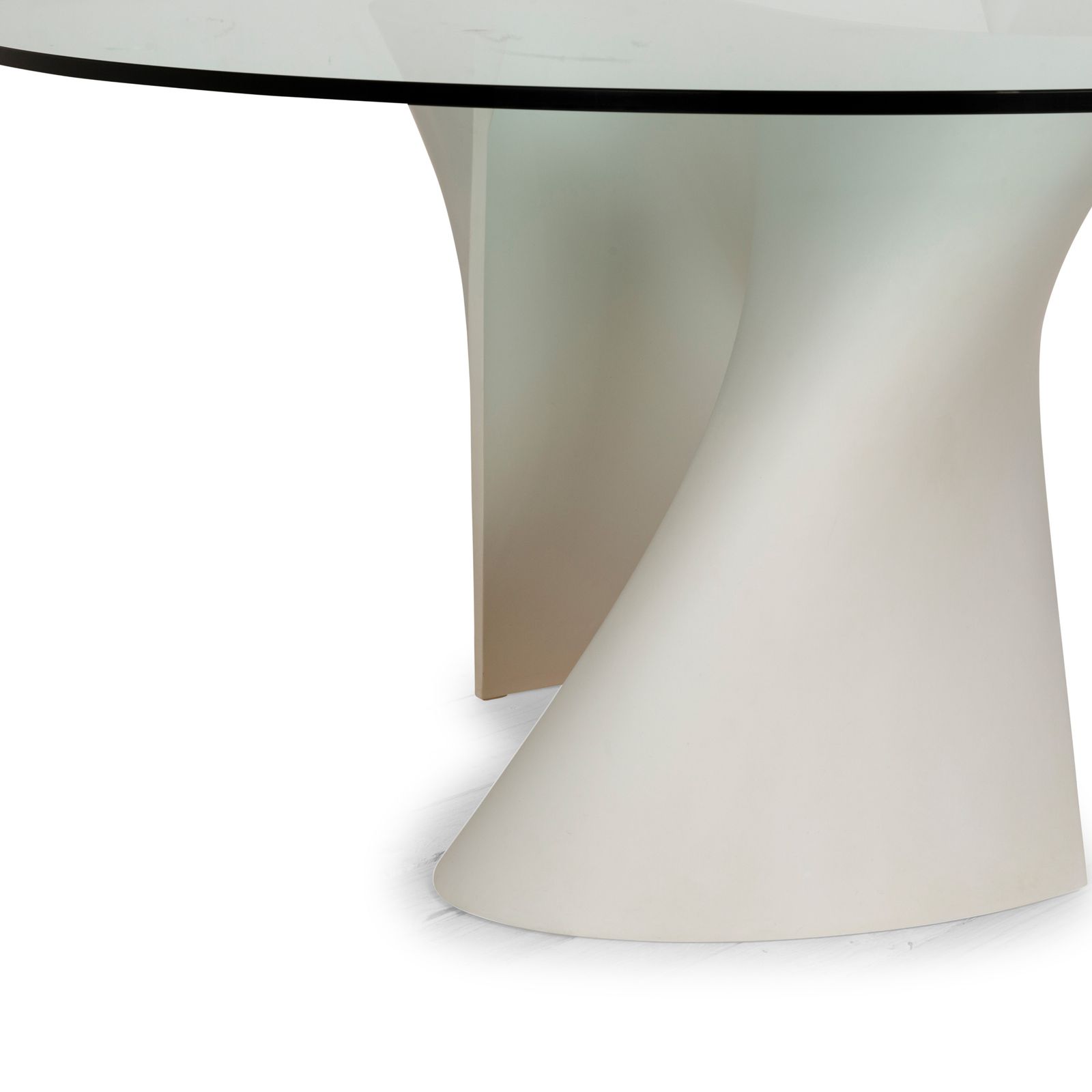 Mdf Italia S Tavle Glass Dining Table White Cream photo for sale