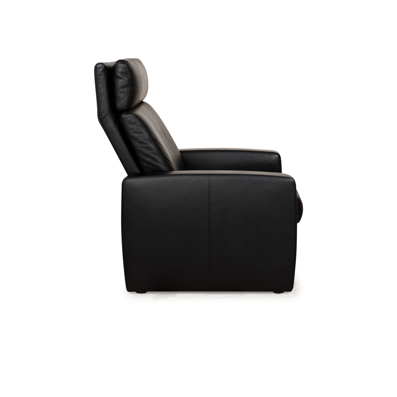 Fauteuil Erpo Just Relax en cuir noir, fonction manuelle photo vintage