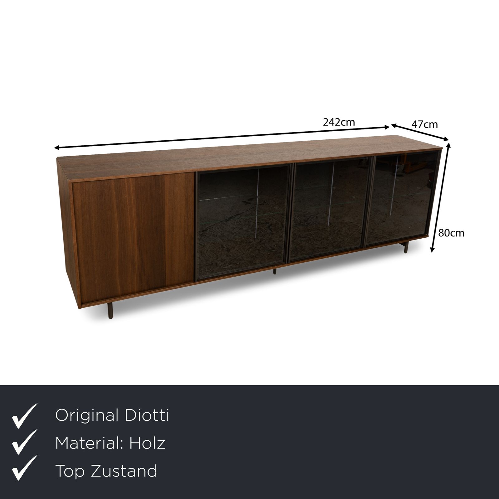 Diotti Wooden Sideboard Brown photo furniture