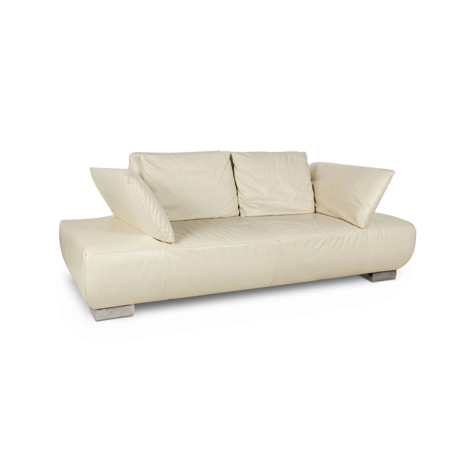 Koinor Volare Leather Three Seater Sofa Cream Manual Function photo Furniture