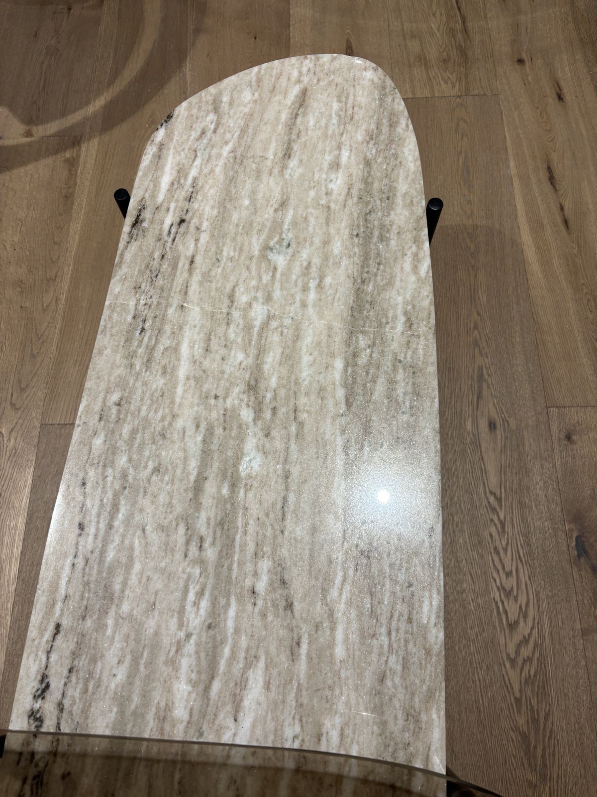 Made   Tiziana Nesting Coffee Table, Caramel Marble And Amber Glass photo furniture
