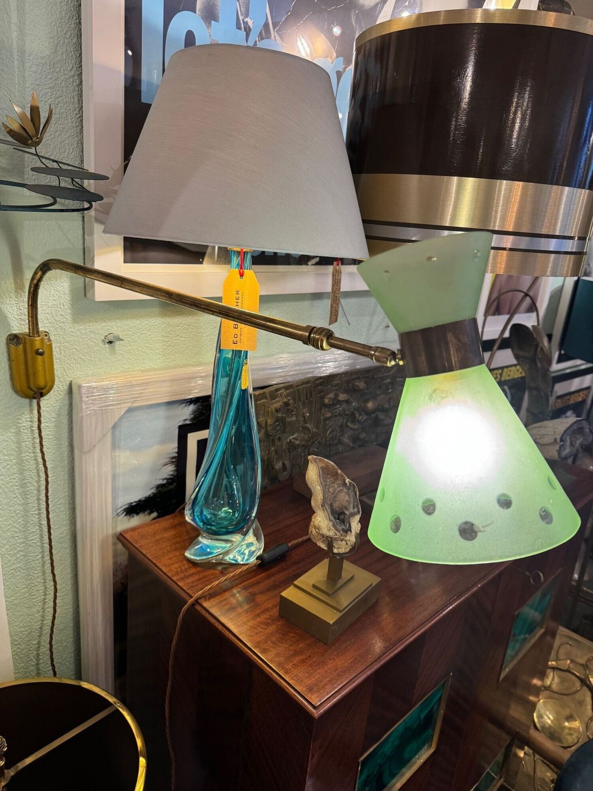 An Italian 1950s Brass And Glass Telescopic Reading Wall Light photo furniture