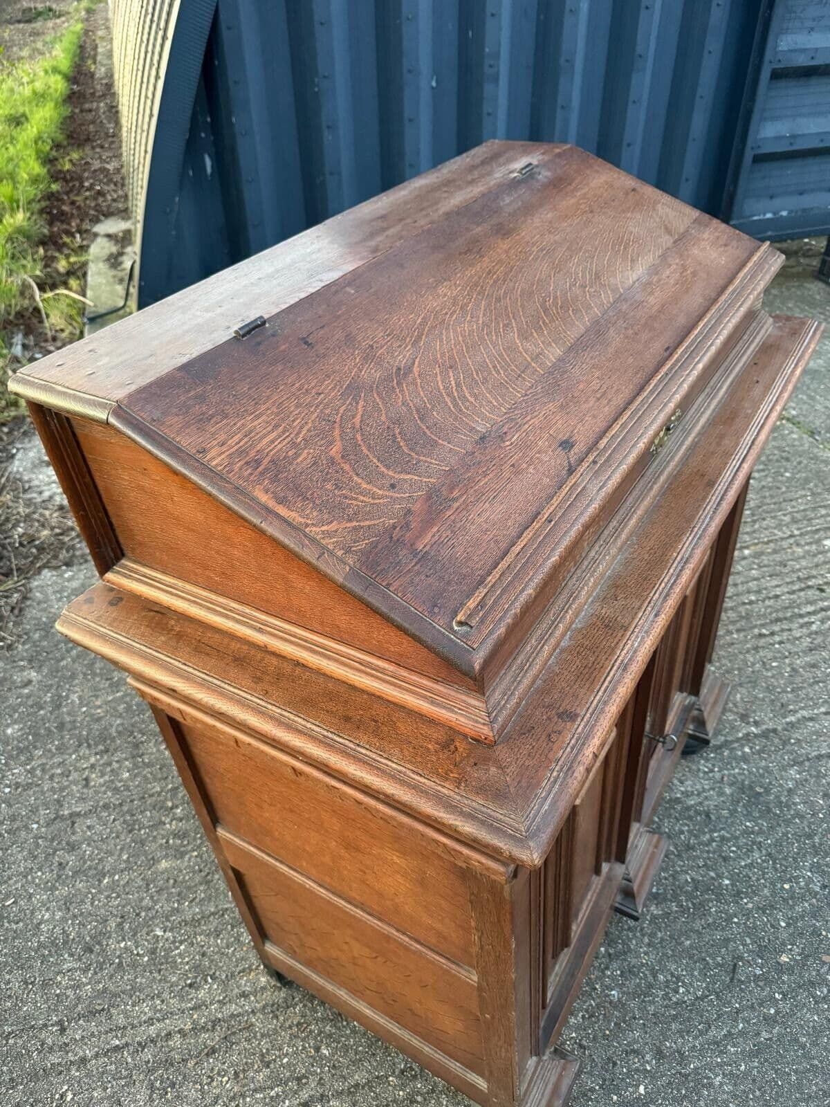 Antique Dutch Renaissance Oak Cushion Cabinet Bureau Cupboard photo buy