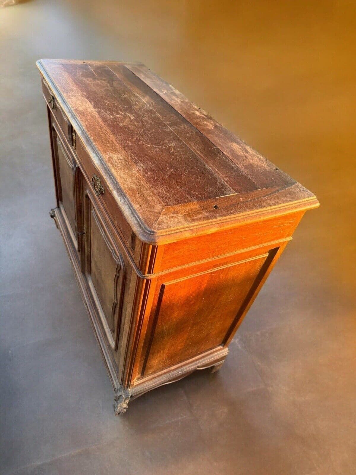 photo for sale Antique French Carved Buffet Cupboard Sideboard   Price Includes Painting.