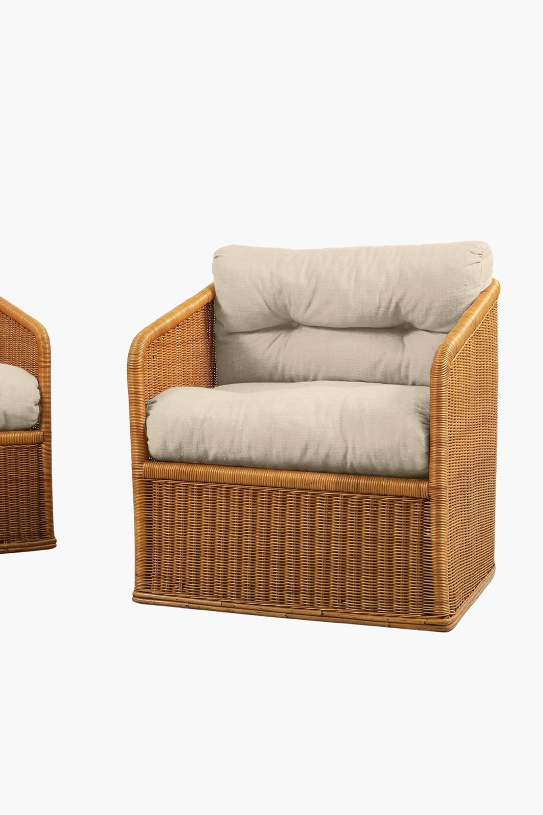 Pair Of 1970s Italian Rattan Armchairs photo furniture