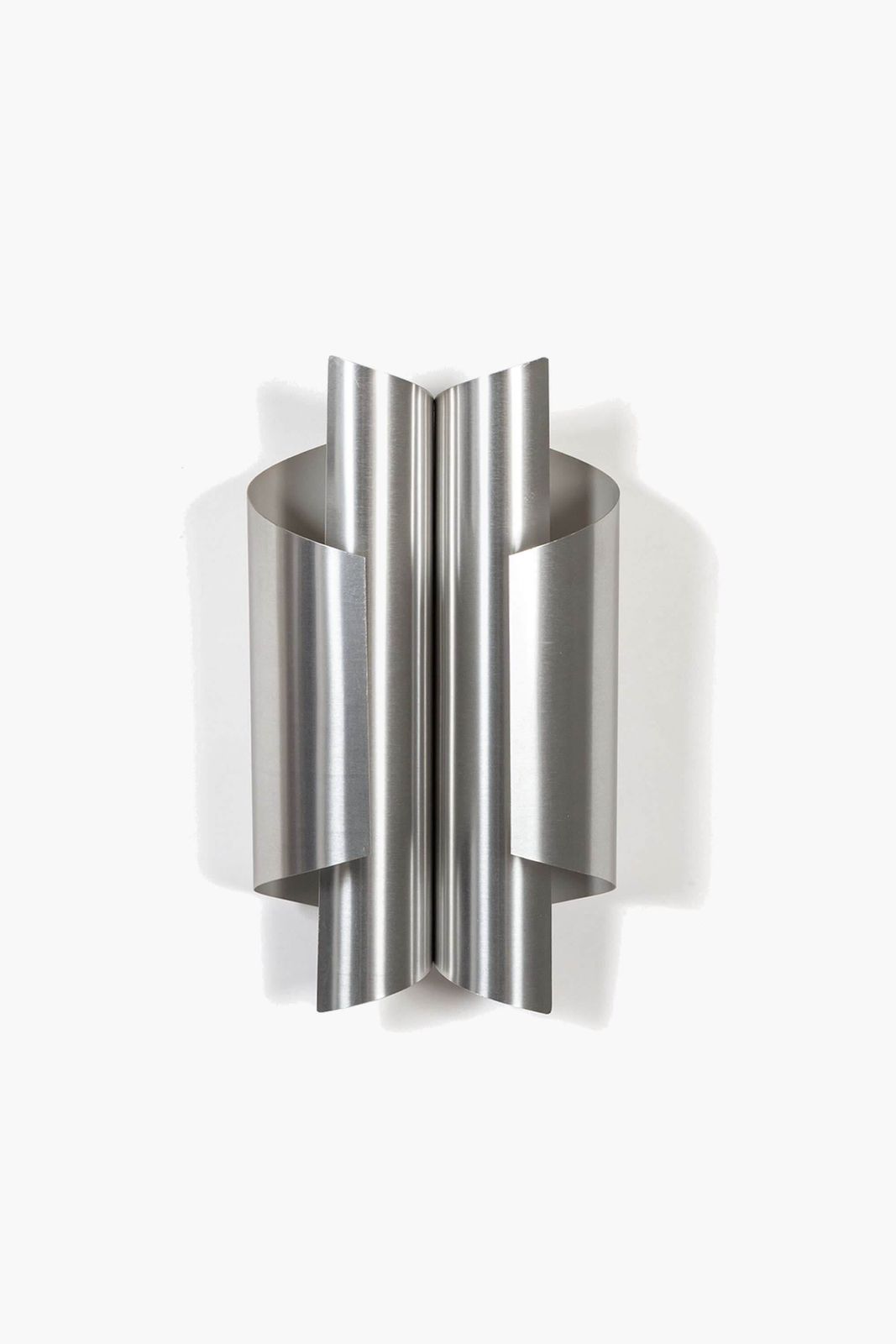 Pair Of Sculptural Aluminium Wall Lights, Italian, 1970s photo for sale