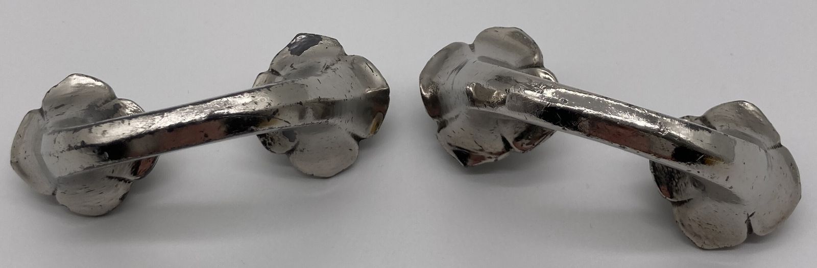 A Pair Of Edwardian Silver Plated Cupboard Handles photo furniture