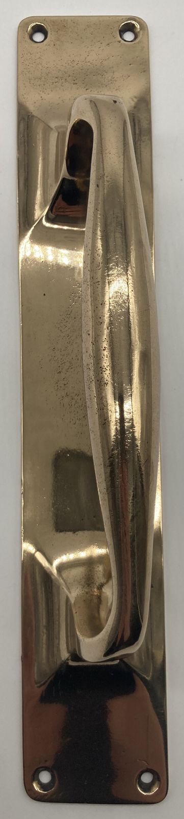 A Large Single Edwardian Brass Door Handle