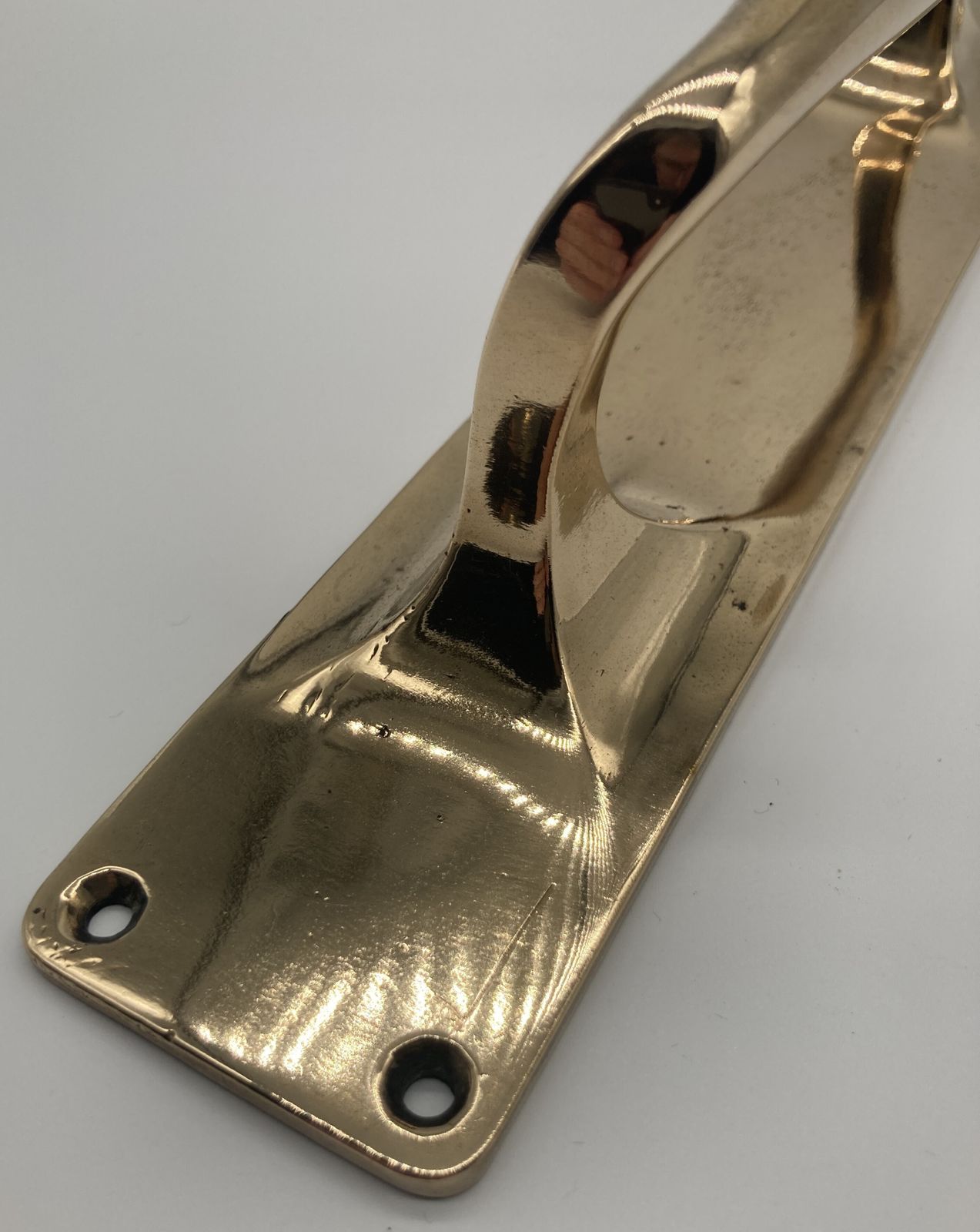A Large Single Edwardian Brass Door Handle photo for sale