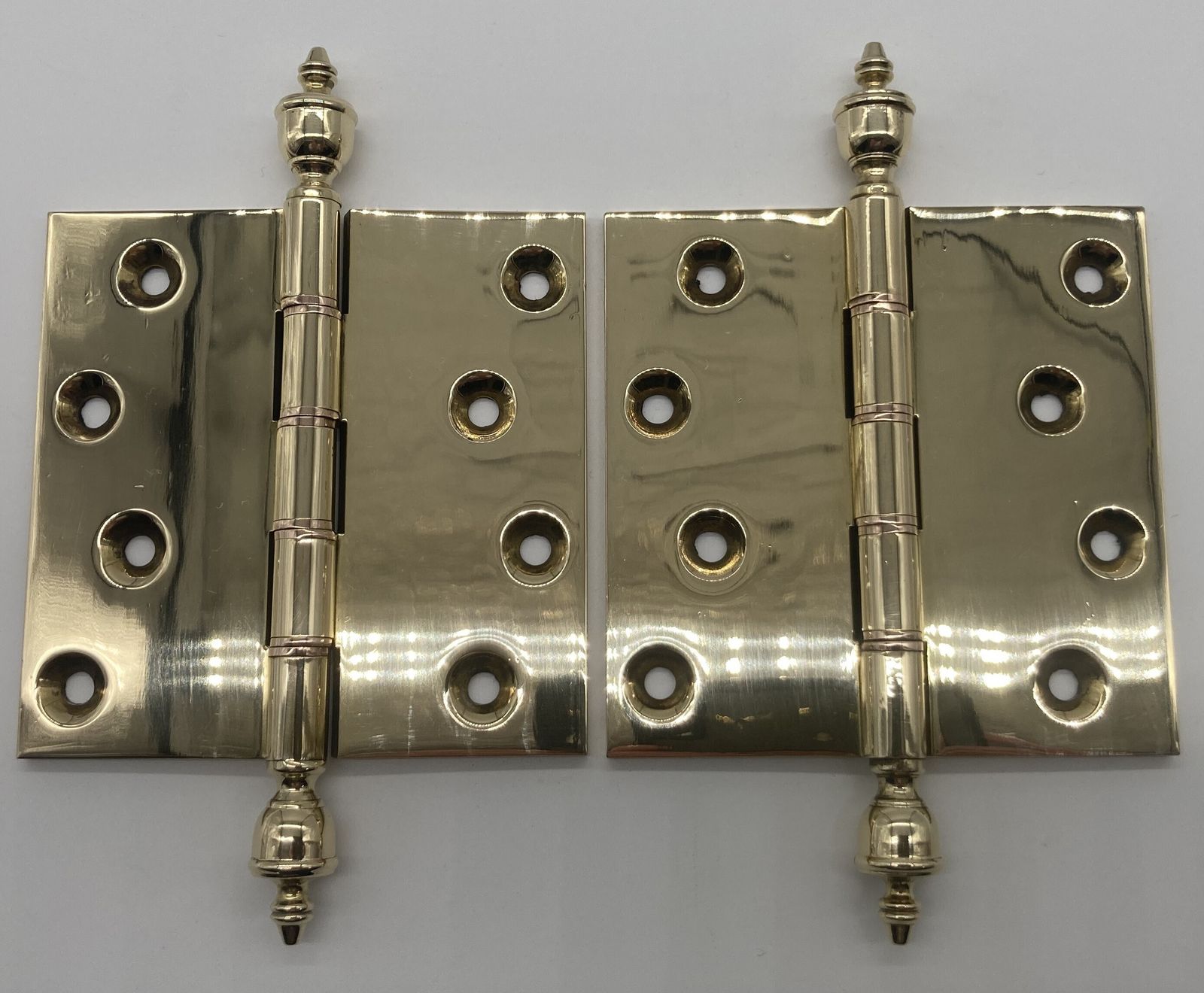 A Pair Of Brass Door Hinges, Mid 20th Century