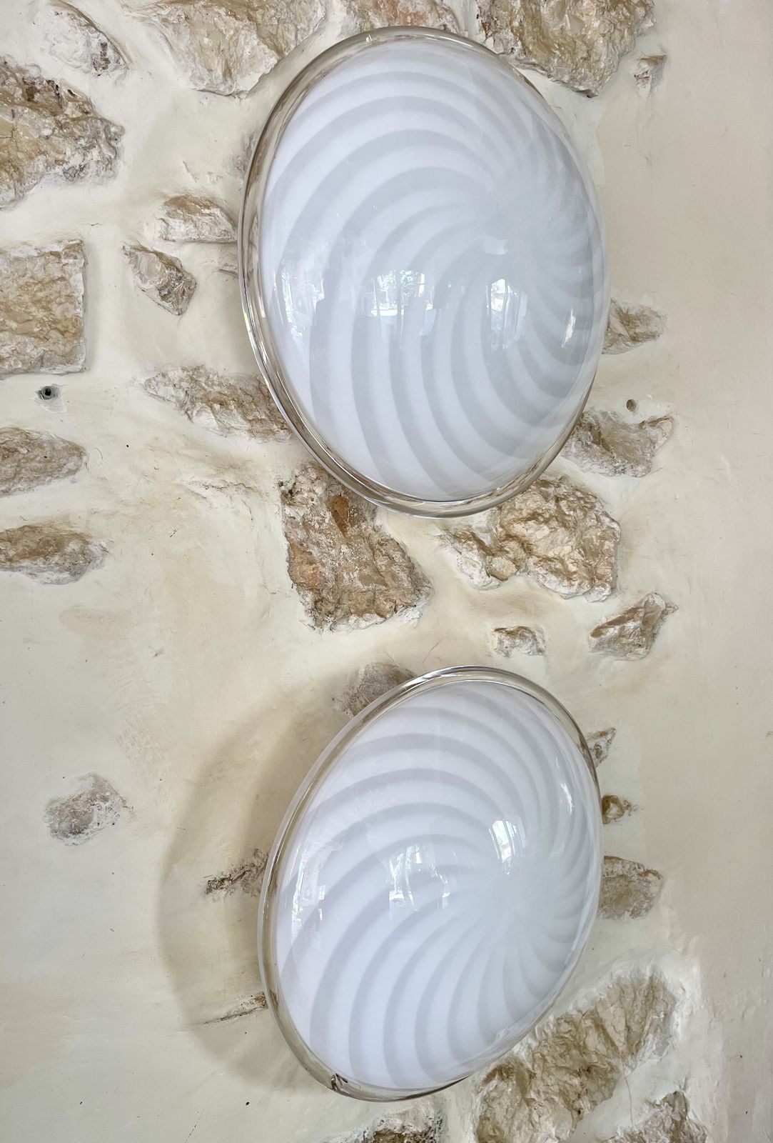 Vistosi By Vetri Wall Lighting Pair Murano Glass 42 Cm , Italie 1980s photo Lighting