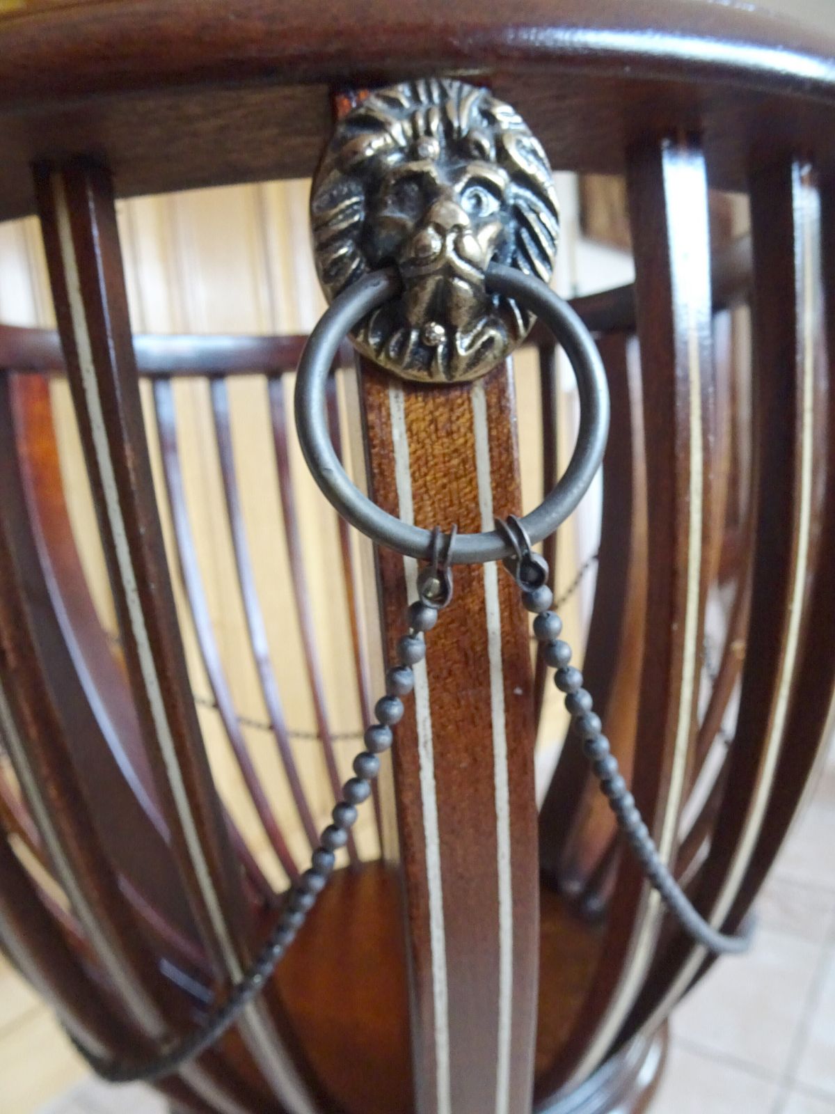 Mahogany Inlaid Jardinière With Artificial Flower Arrangement photo buy