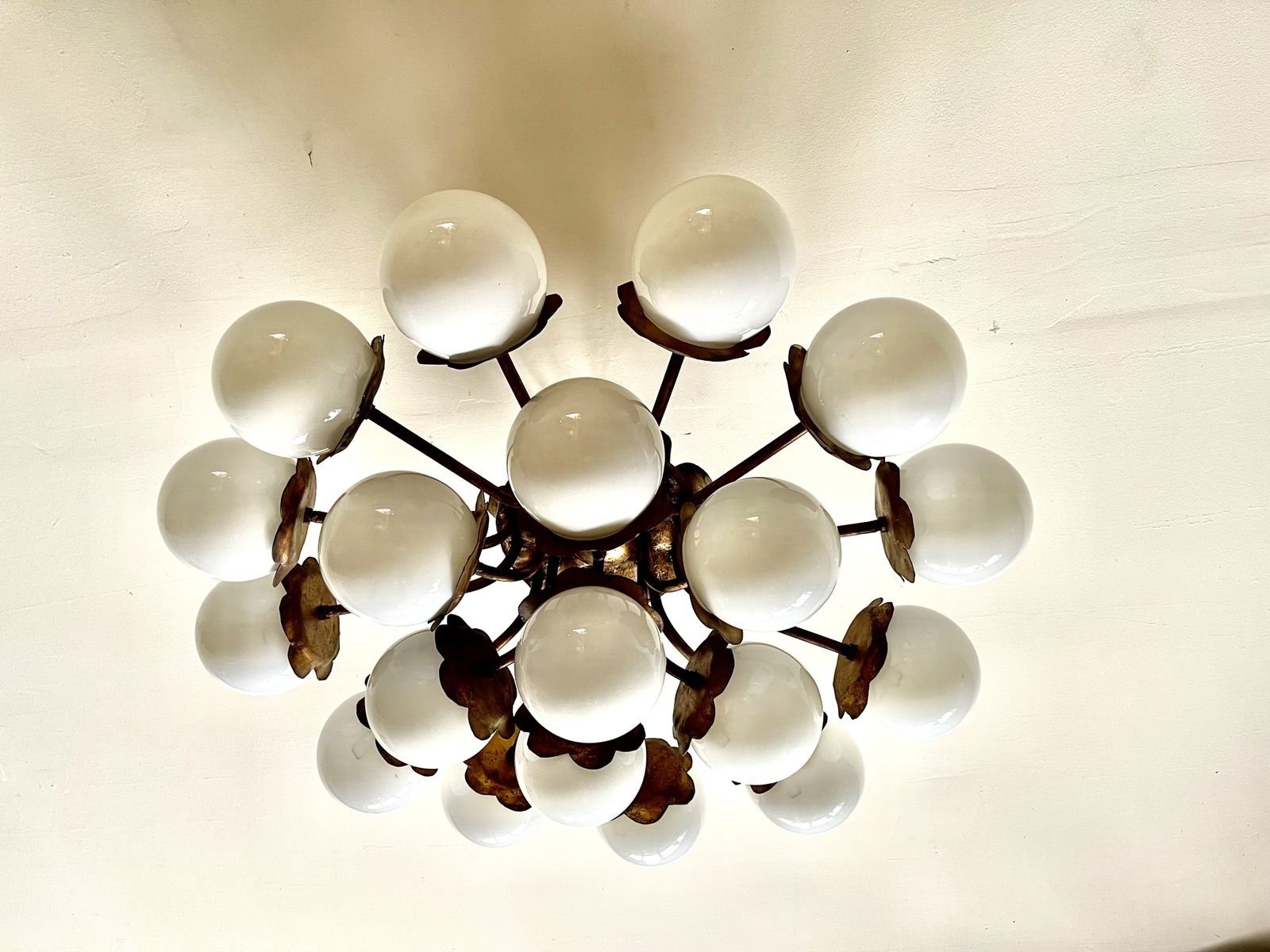 Oversized Brutalist Catalane Artist Hammered Gilt Gold , Spain 1950s photo for sale
