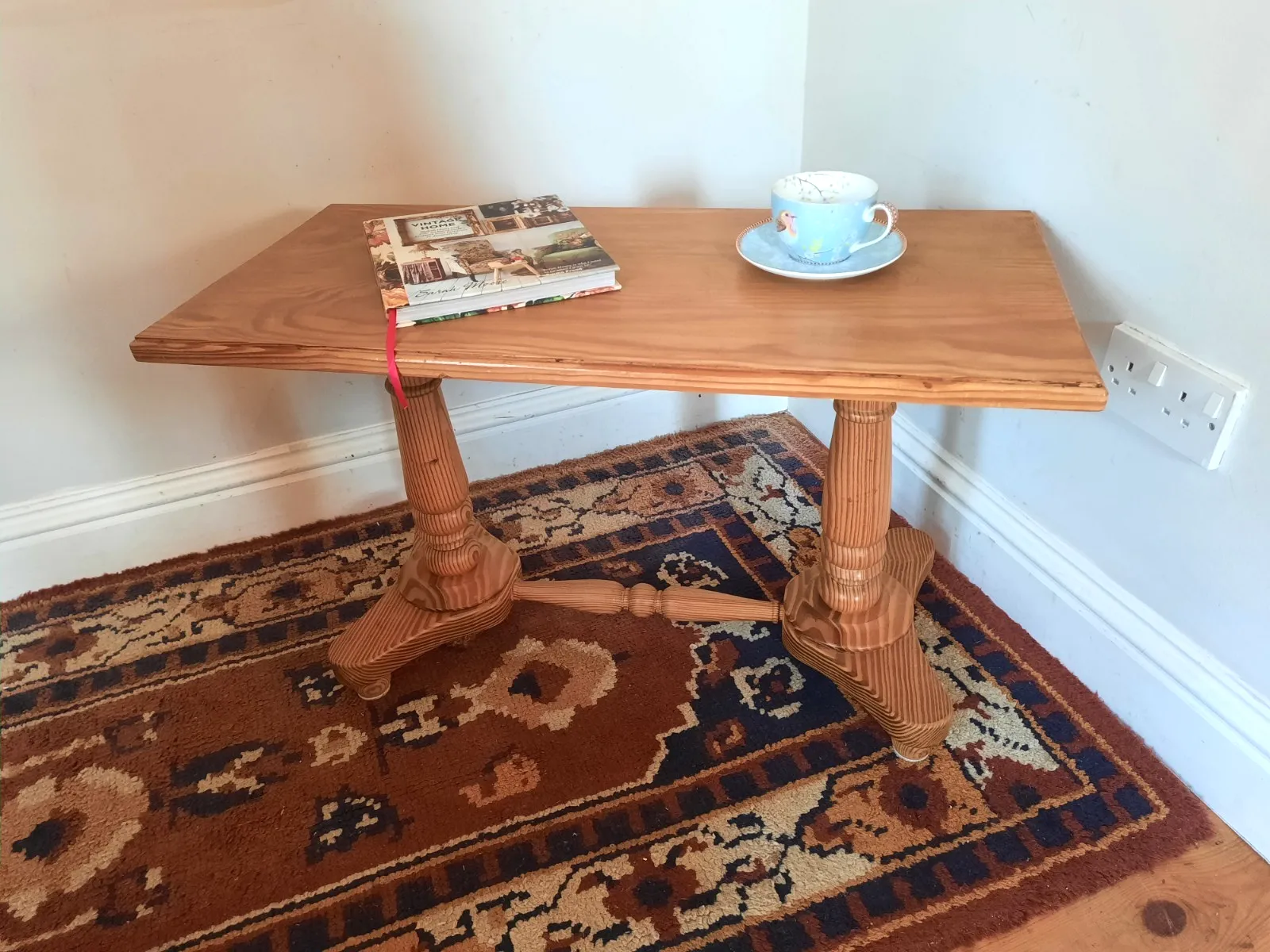 Modern Vintage Mountain Ash Twin Pedestal Coffee Table
