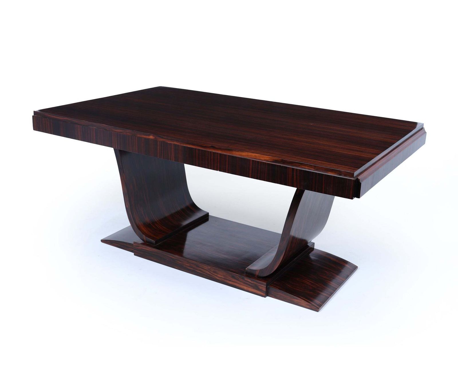 French Art Deco Dining Table In Macassar Ebony