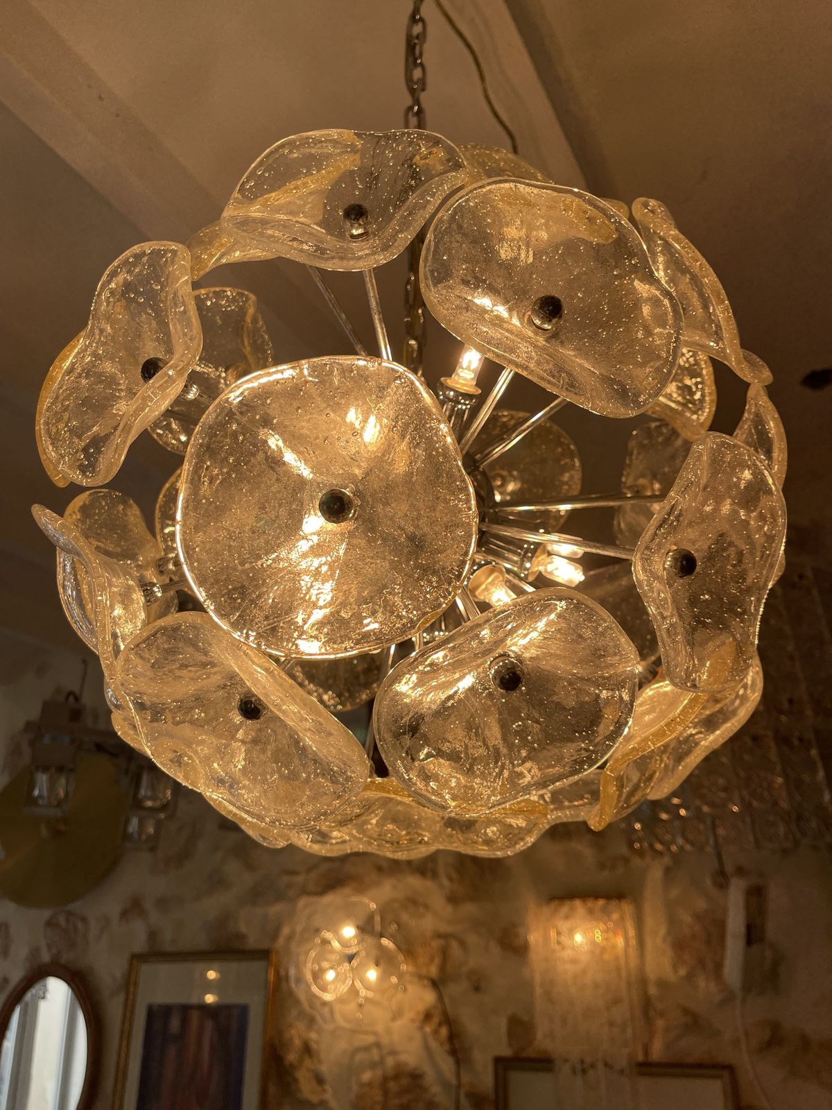 Floral Chandelier Murano Glass , Italie 1980 photo furniture