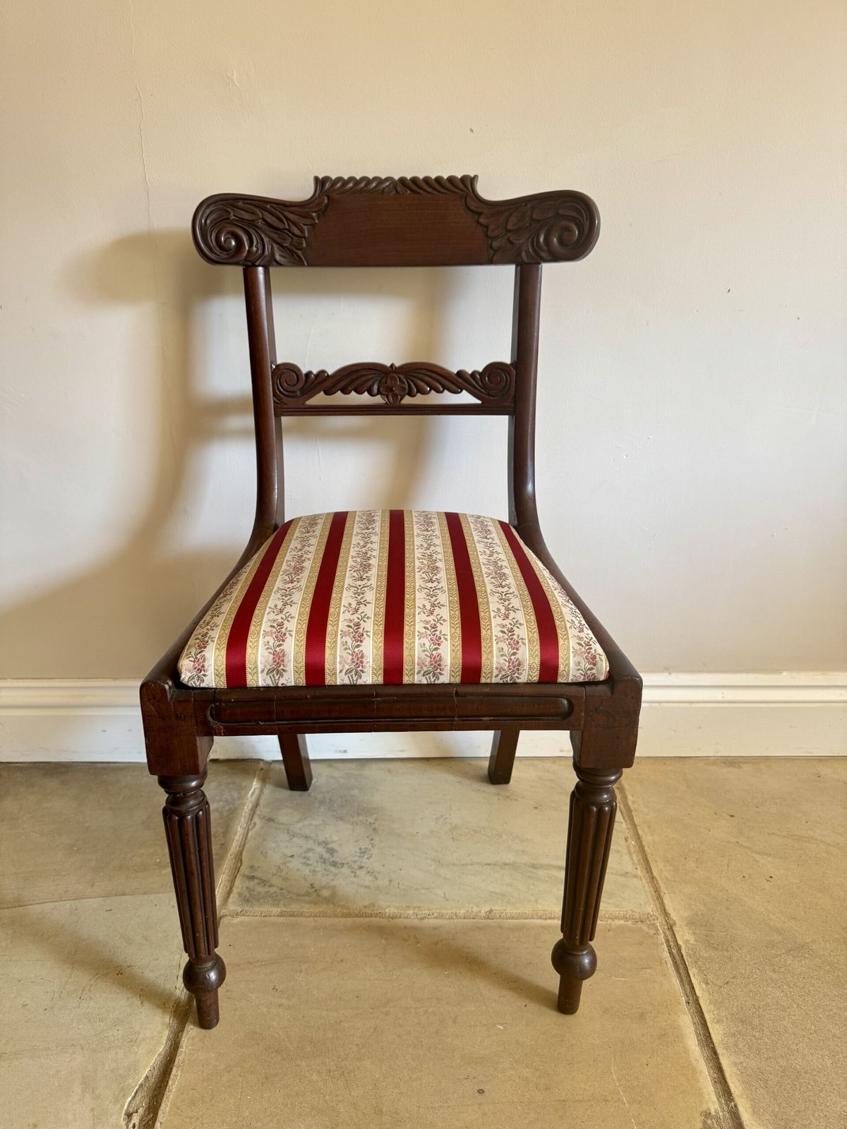 Elegant Set Of Four Antique Regency Quality Mahogany Dining Chairs photo furniture
