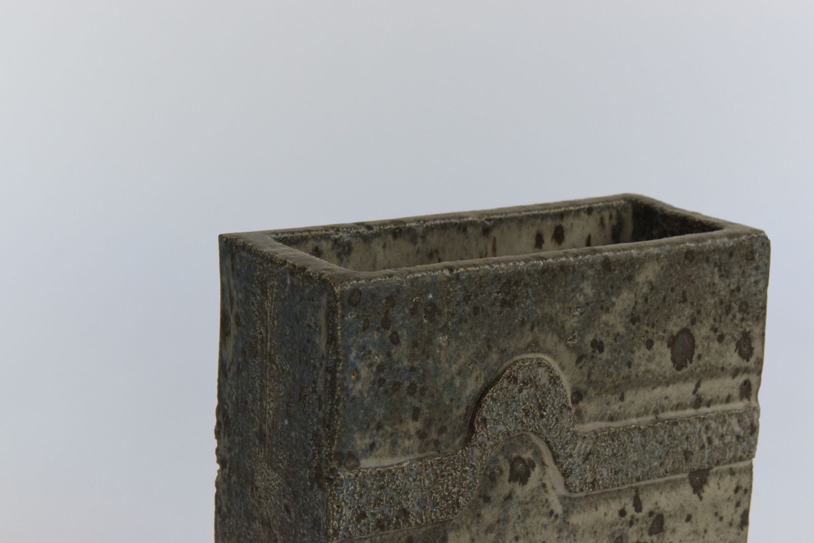Vintage Studio Pottery Ceramic Slab Built Vase photo buy