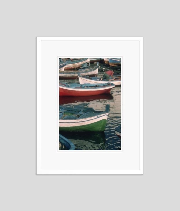 Slim Aarons 'Fishing Boats' Framed White photo furniture