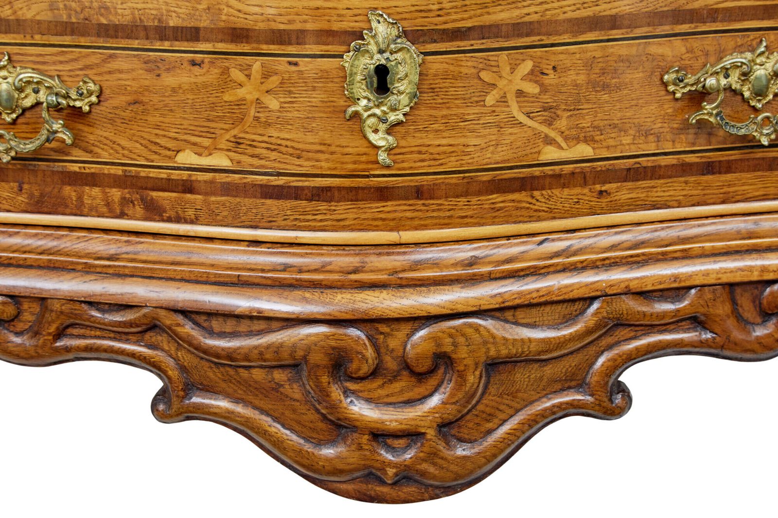Early 19th Century Swedish Baroque Oak Inlaid Chest Of Drawers photo vinterior