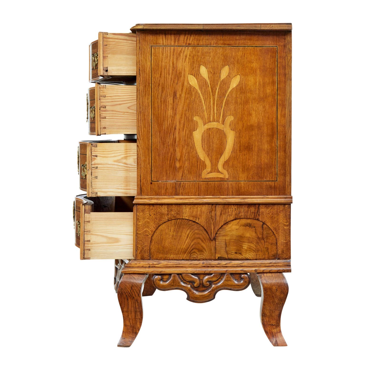 photo furniture Early 19th Century Swedish Baroque Oak Inlaid Chest Of Drawers