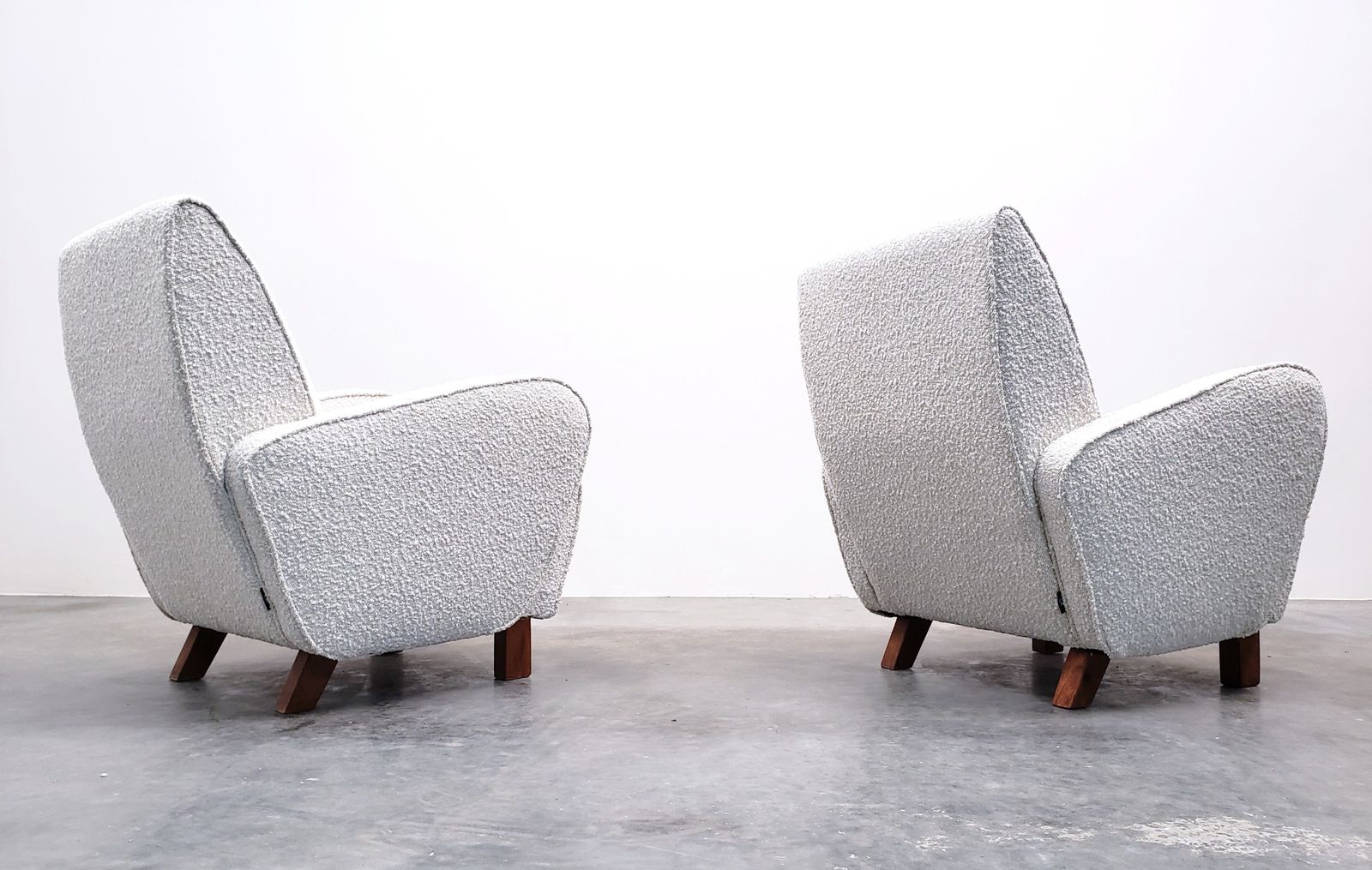 1930 Jindrich Halabala H   282 Armchair In Premium Ivory Boucle photo vinterior