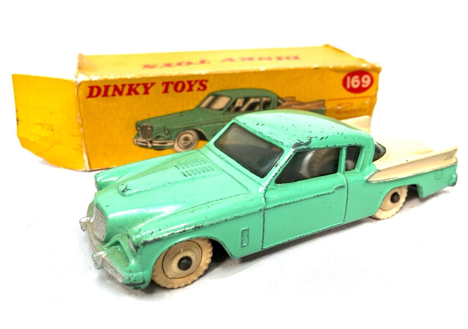Vintage Dinky Toys 169 Studebaker Golden Hawk In Green & Cream photo for sale