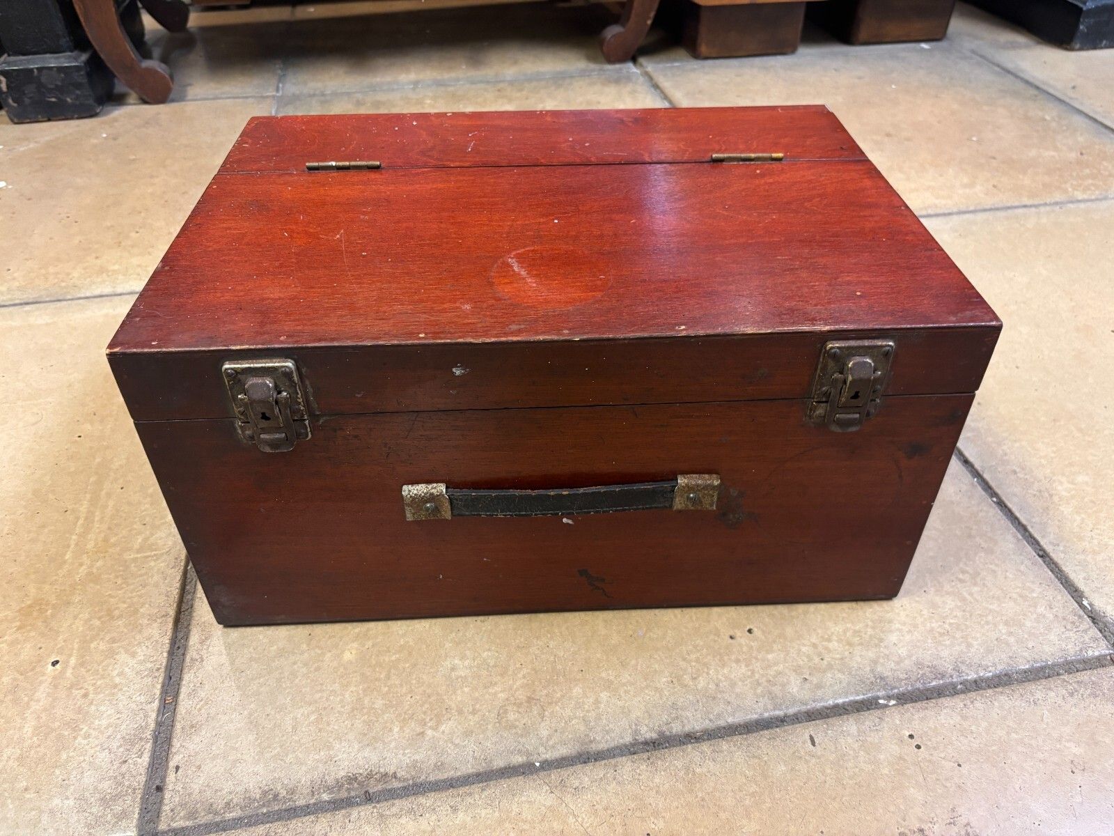 Vintage Hand Made Wooden Engineers Tool Box/ Cabinet With Drawers photo furniture