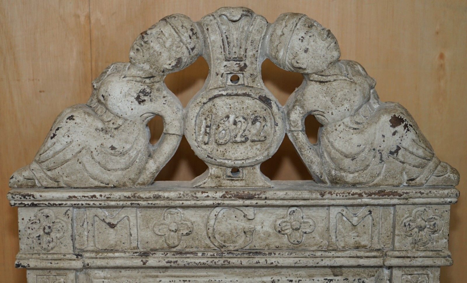 Antique 1622 Dated Ornately Hand Carved English Oak Painted Throne Armchair photo 8950.0