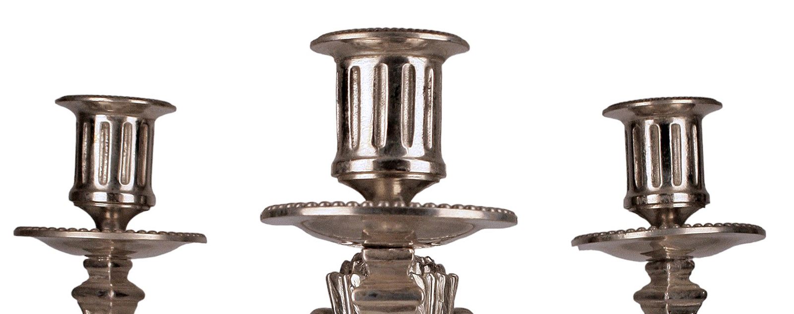 Pair Of Early 20th Century Plated 3 Arms Candelabras From France By The Company Christofle photo vintage